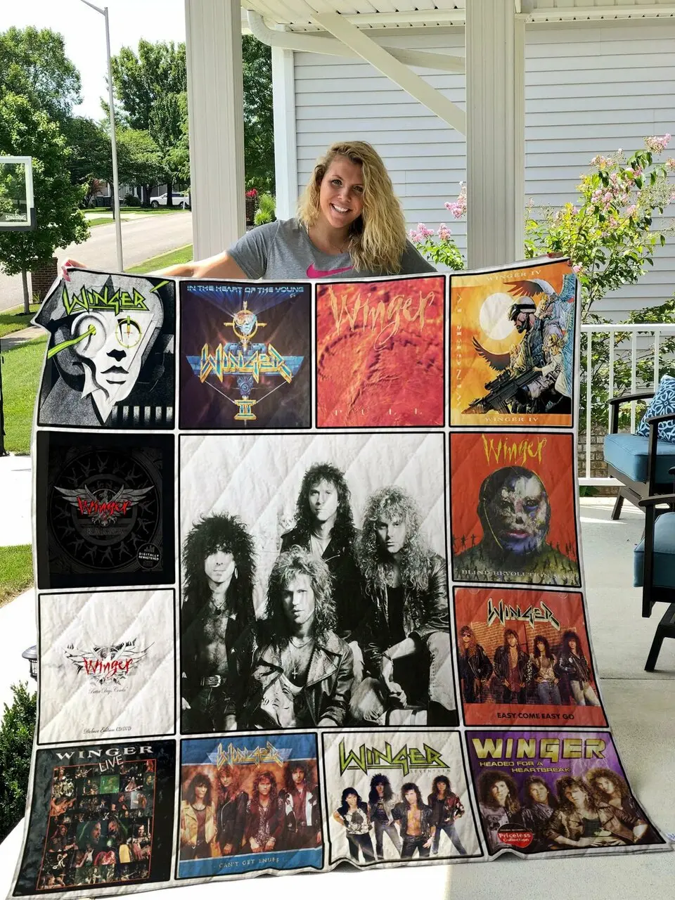 Winger Band Quilt Blanket and Home Decor