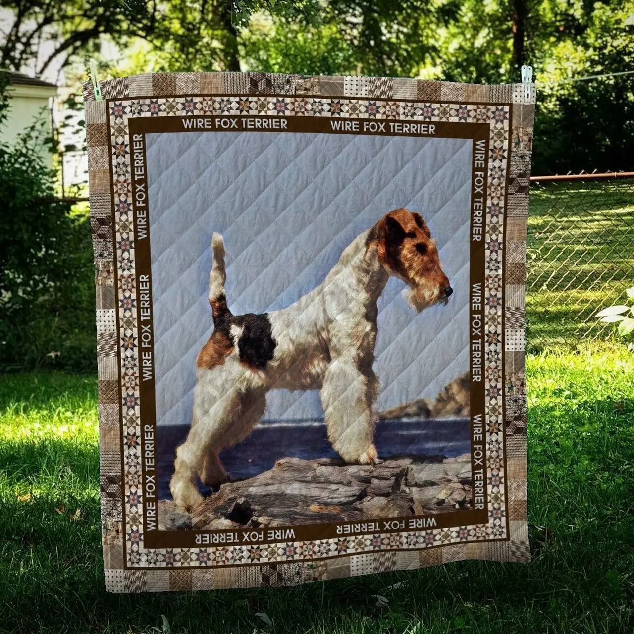 Wire Fox Terrier Sea Quilt Blanket Dhc09122026Dd and Home Decor