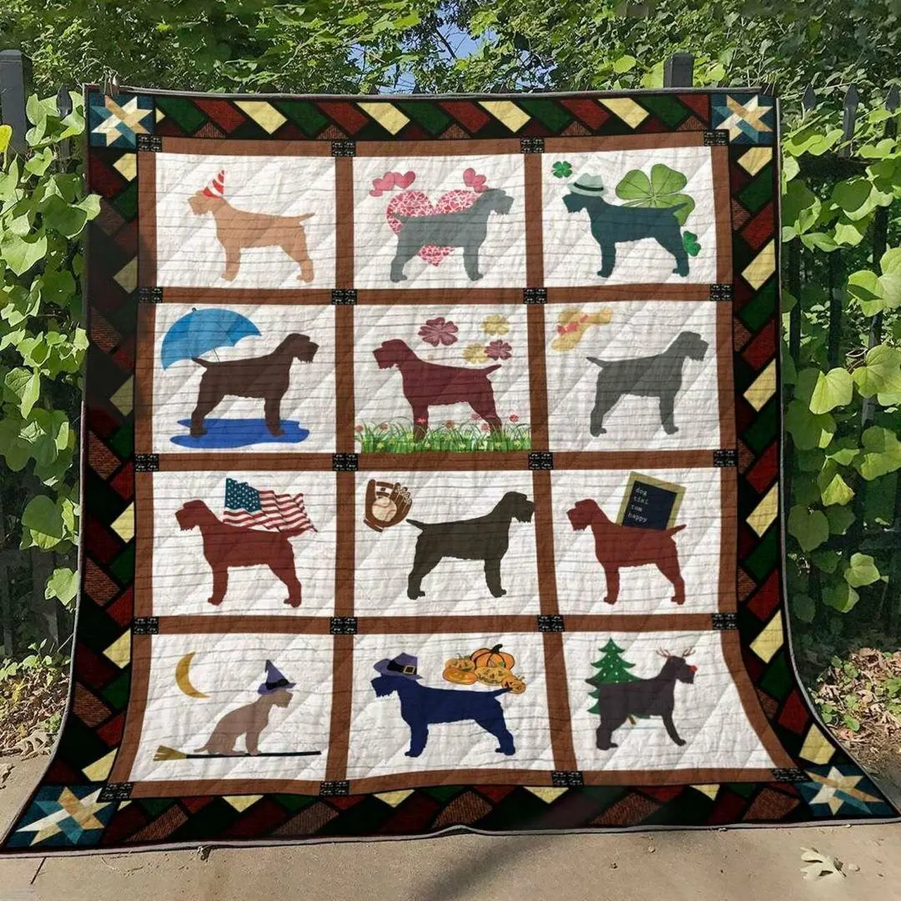 Wirehaired Pointing Griffon Tl310546 Quilt Blanket and Home Decor