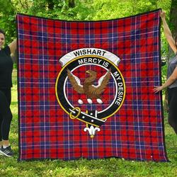 Wishart Dress Tartan Clan Badge Premium Quilt Th8 Home Decor  Quilt and Home Decor