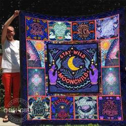 Witch Stay Wild Moon Child Blanket Th0807 Quilt and Home Decor