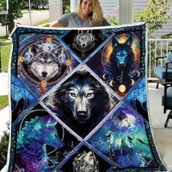 Wolf And Dreamcatcher Blanket Kc1707 Quilt and Home Decor