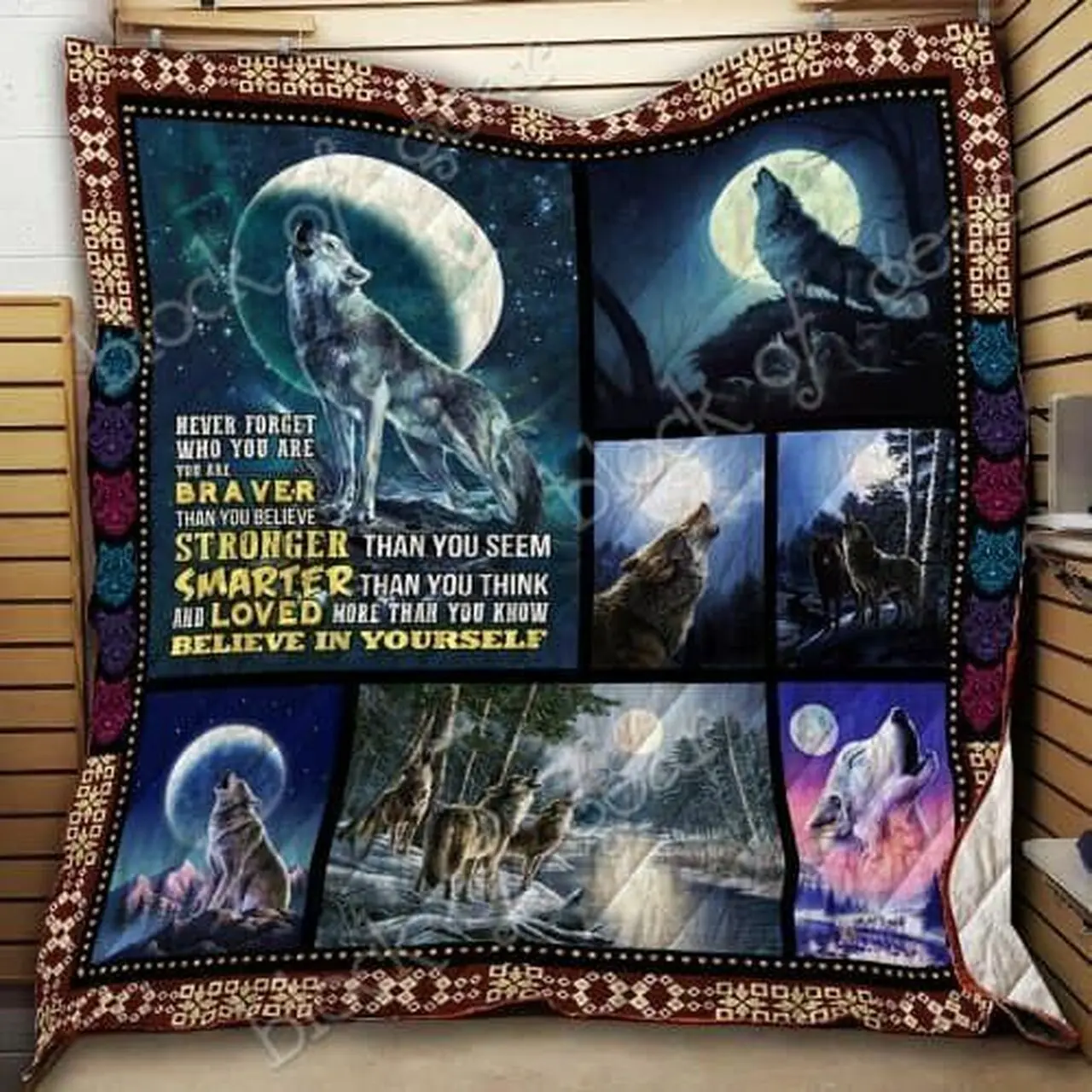 Wolf And Moon Cl18100814Mdq Quilt Blanket and Home Decor