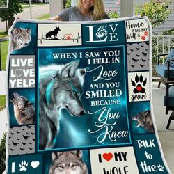 Wolf Blue Quilt Blanket Dhc150120666Td and Home Decor