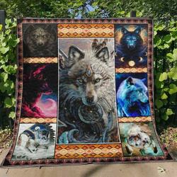 Wolf Fantastic Wolf Quilt Blanket Dhc04012003Dd and Home Decor
