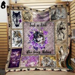 Wolf Girl Love Wolf Quilt Blanket Dhc04011929Dd and Home Decor