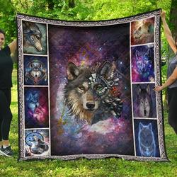Wolf Magic Wolf Sc Quilt Derqwu and Home Decor