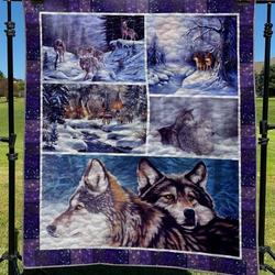 Wolf On The Race Quilt Blanket Dhc04011755Dd and Home Decor