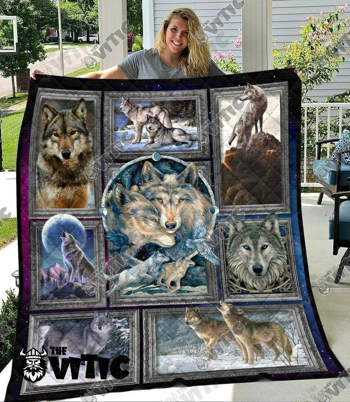 Wolf Quilt Blanket 3505 and Home Decor
