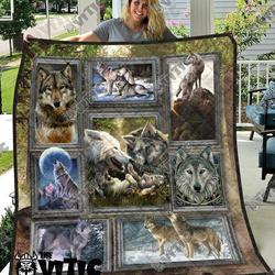Wolf Quilt Blanket 3507 and Home Decor