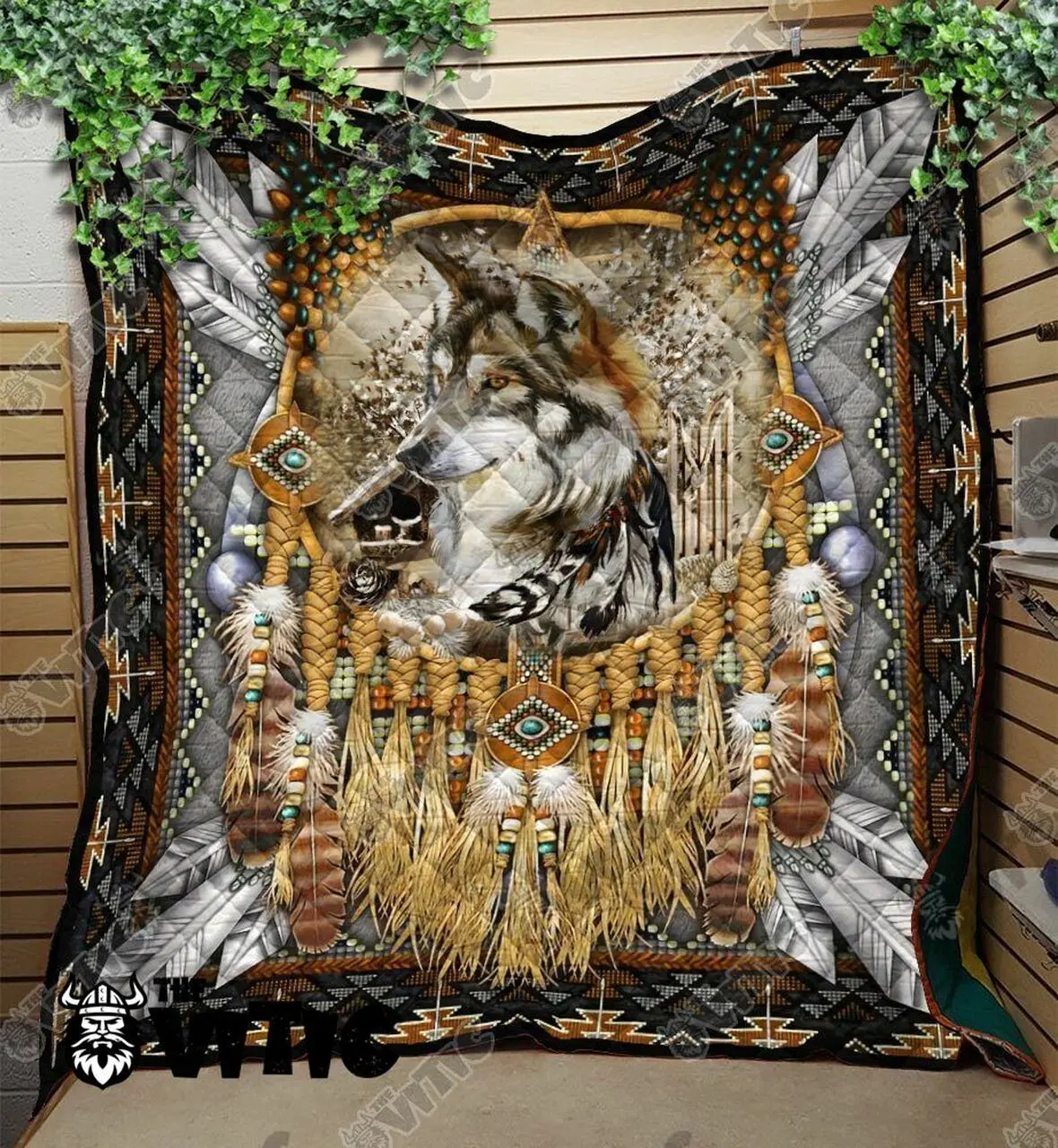 Wolf Quilt Blanket 3526 and Home Decor
