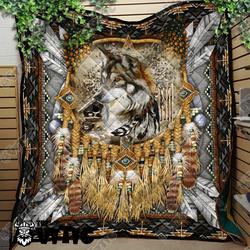 Wolf Quilt Blanket 3526 and Home Decor
