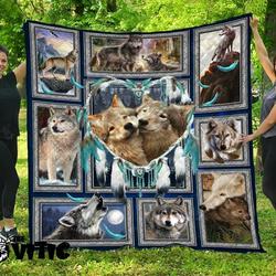 Wolf Quilt Blanket 3538 and Home Decor