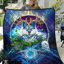 Wolf Quilt Blanket 3545 and Home Decor
