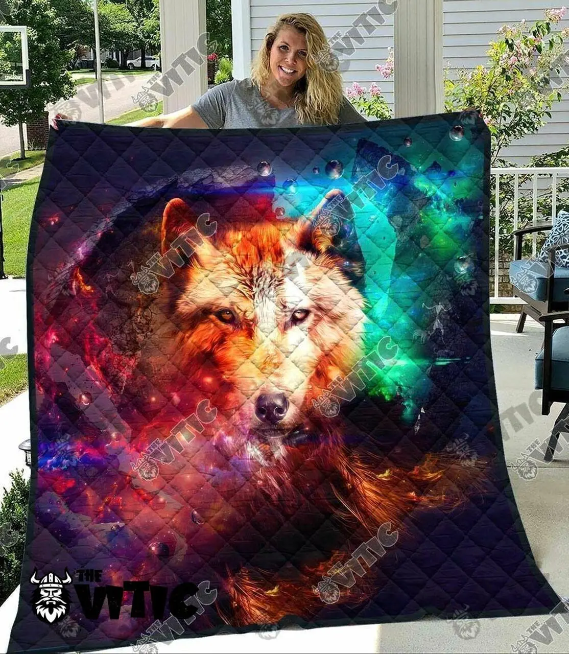 Wolf Quilt Blanket 3557 and Home Decor