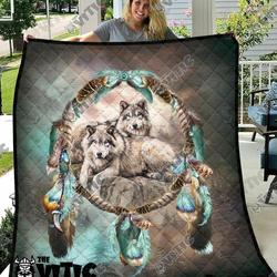 Wolf Quilt Blanket 3565 and Home Decor