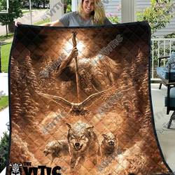 Wolf Quilt Blanket 3571 and Home Decor
