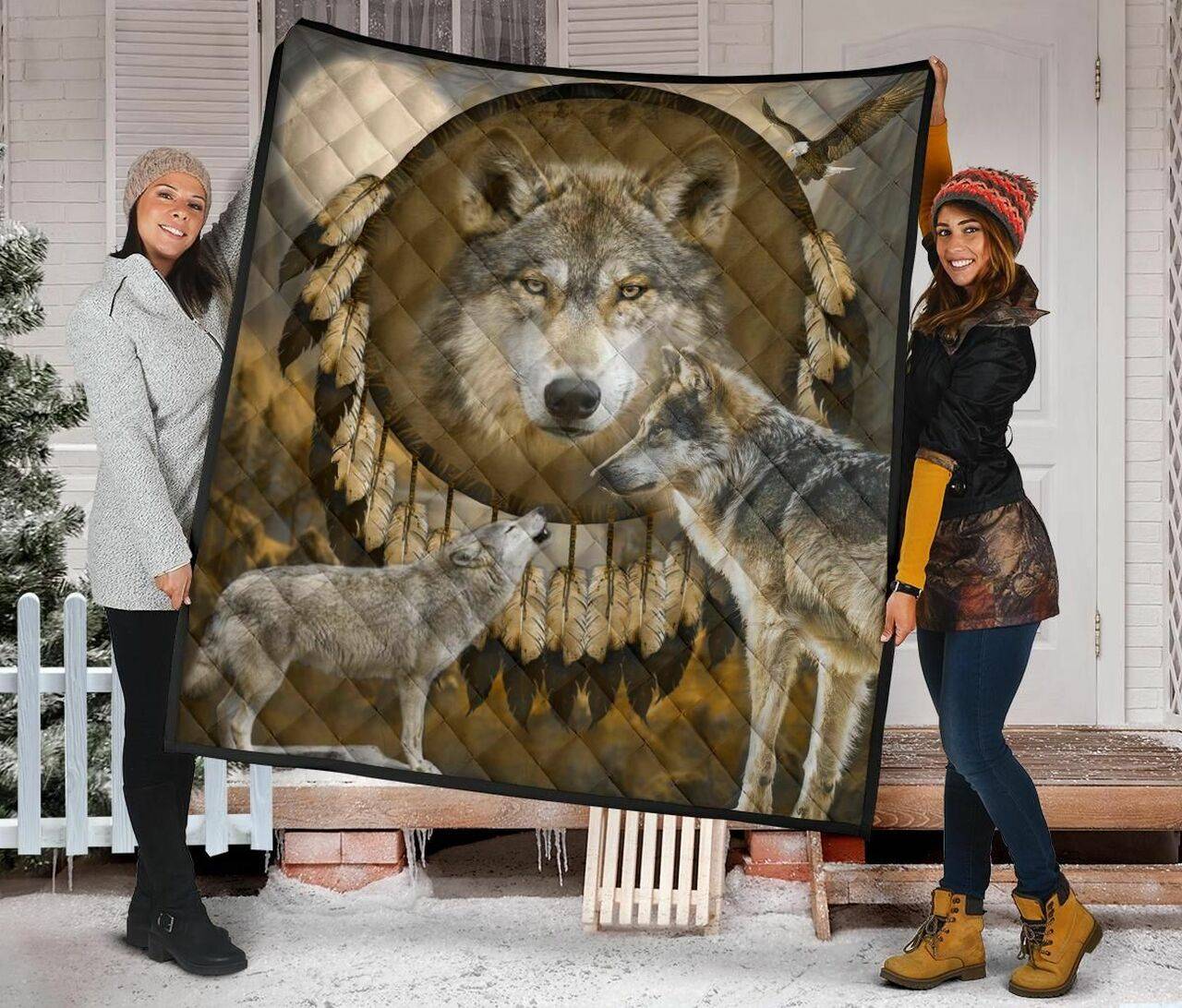 Wolf Quilt Blanket Dhc09121471Dd and Home Decor