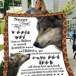 Wolf Sign Language Quilt Blanket Dhc150120641Td and Home Decor