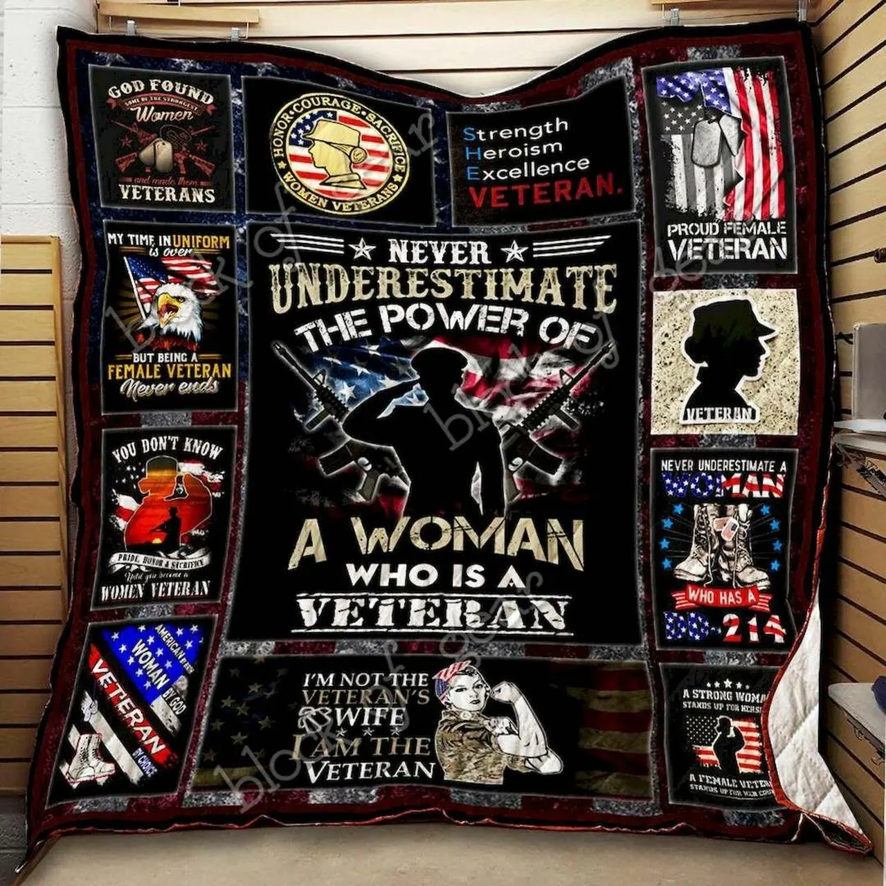 Woman Veteran Cld170720 Quilt Blanket and Home Decor