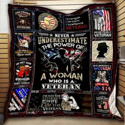 Woman Veteran Cld170720 Quilt Blanket and Home Decor
