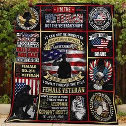 Women Veterans Blanket Kc1507 Quilt and Home Decor