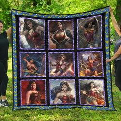 Wonder Woman While Premium Quilt Blanket  Quilt and Home Decor