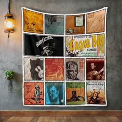 Woody Guthrie Album Covers Quilt Blanket and Home Decor