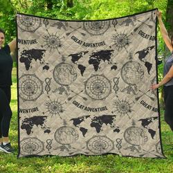 World Map Cl12100756Mdq Quilt Blanket and Home Decor