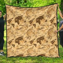 World Map Cl12100757Mdq Quilt Blanket and Home Decor