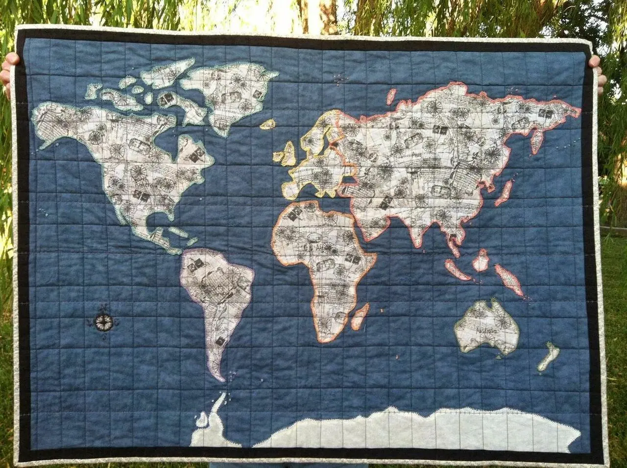 World Map Hur Quilt Cysijp and Home Decor