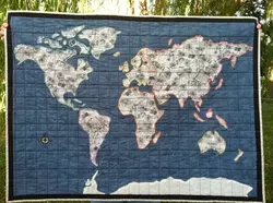 World Map Hur Quilt Cysijp and Home Decor