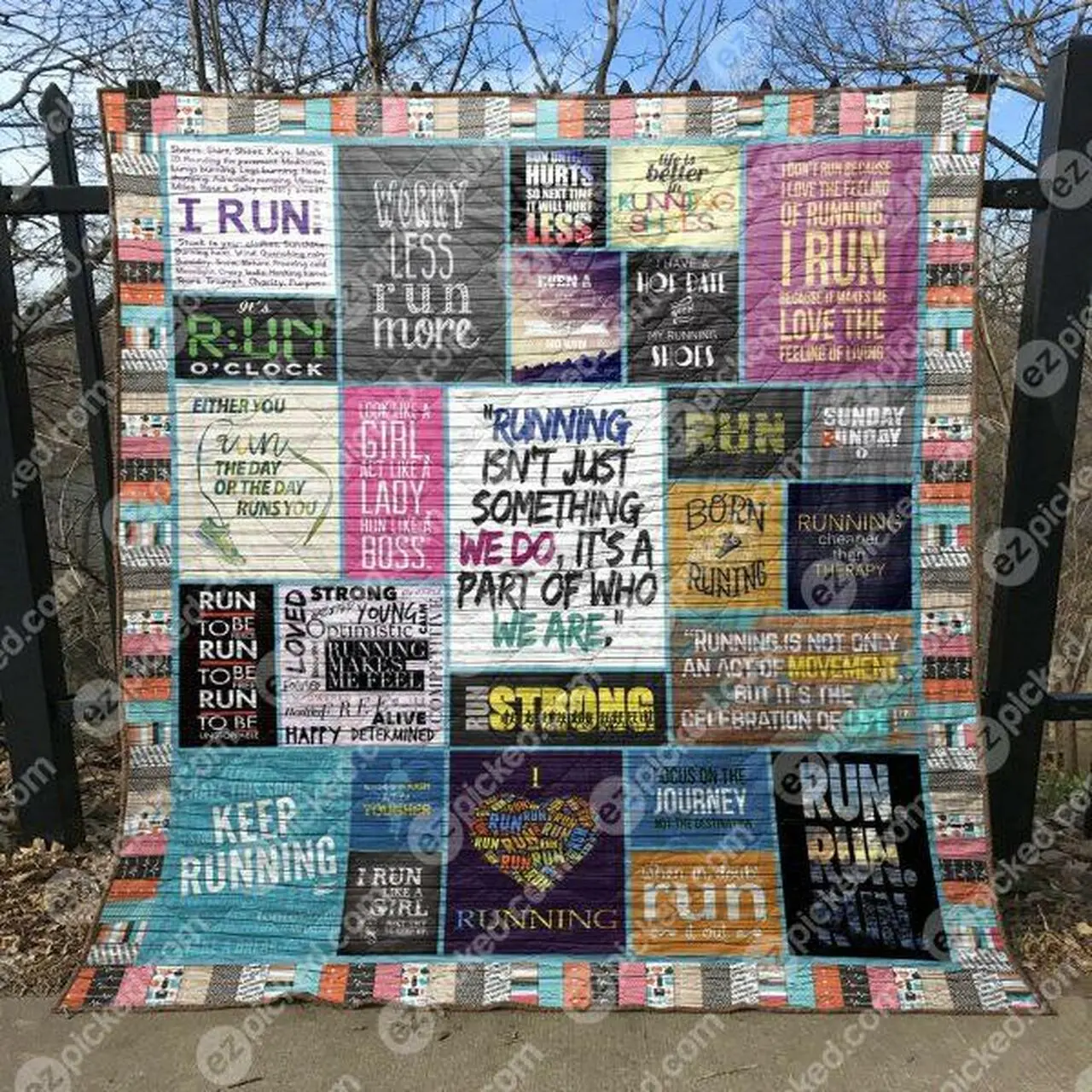 Worry Less Run More Quilt Blanket Ytp0 Quilt and Home Decor