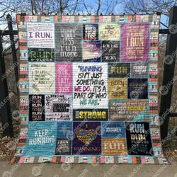 Worry Less Run More Quilt Blanket Ytp0  Quilt and Home Decor
