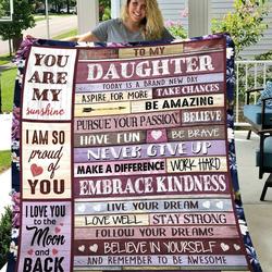 Wozoro Quilt To My Daughter Twin King Queen Size and Home Decor