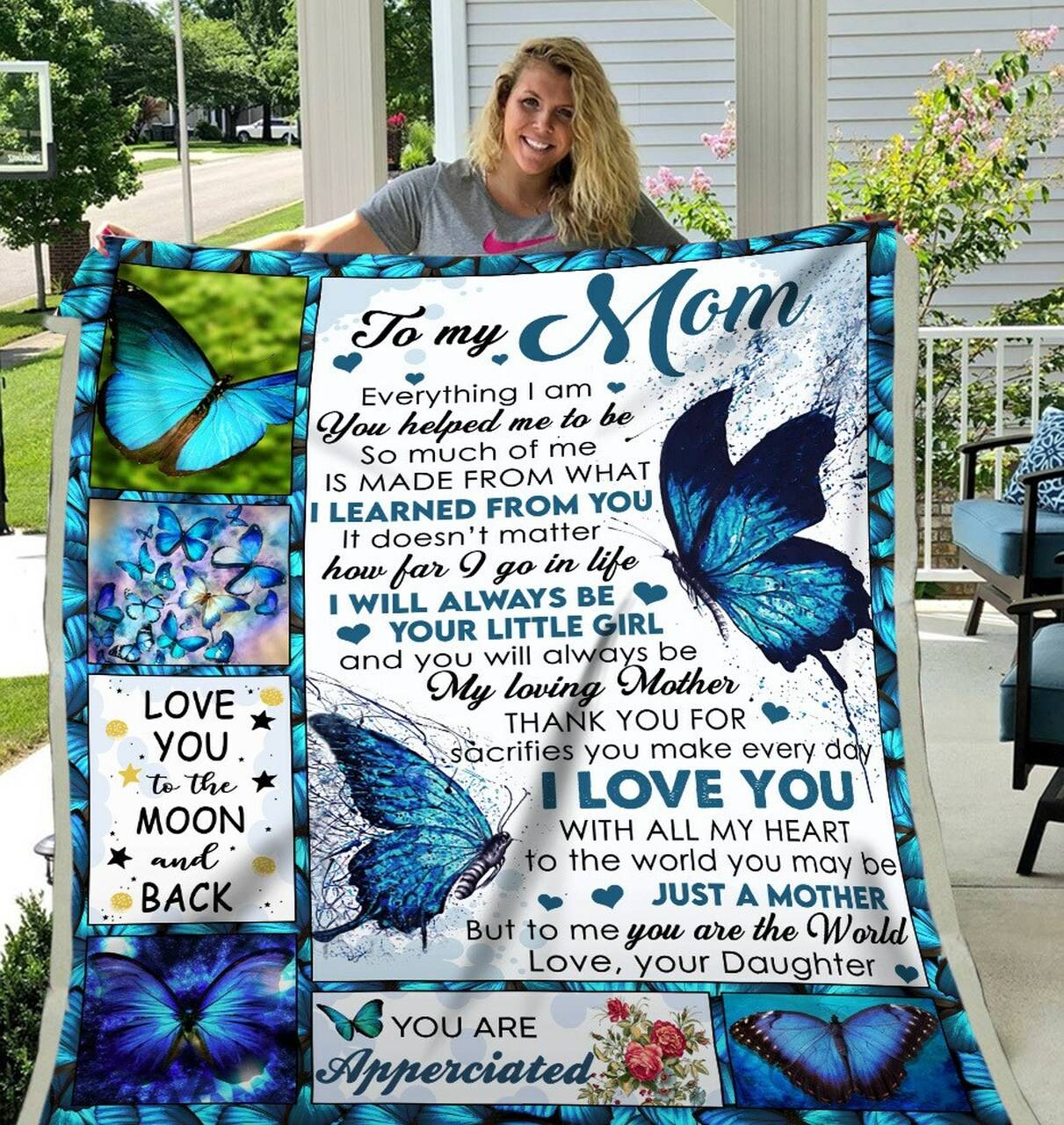 Wozoro Quilt To My Mom Twin King Queen Size and Home Decor