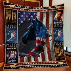 Wrapped In Glory Horse American Quilt Blanket and Home Decor