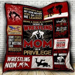 Wrestling Mom Cl22100563Mdq Quilt Blanket and Home Decor