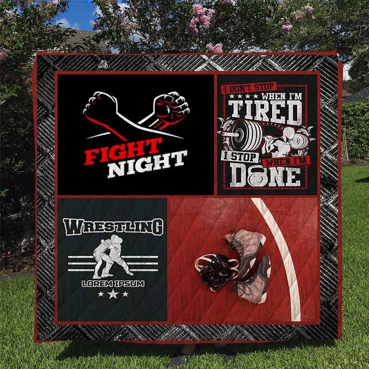 Wrestling Quilt Blanket Dhc170120725Td and Home Decor
