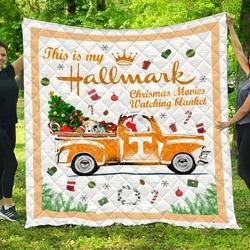 Xmas Tennessee Volunteers Football Quilt Blanket and Home Decor