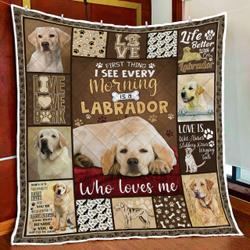 Yellow Labrador Retriever Quilt Blanket and Home Decor