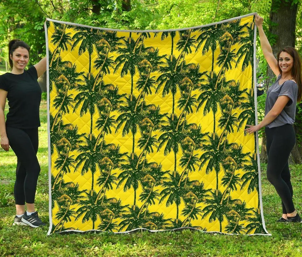 Yellow Palm Tree Cl17100738Mdq Quilt Blanket and Home Decor