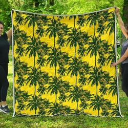 Yellow Palm Tree Cl17100738Mdq Quilt Blanket and Home Decor