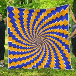 Yellow Spiral Moving Optical Illusion Cl17100739Mdq Quilt Blanket and Home Decor