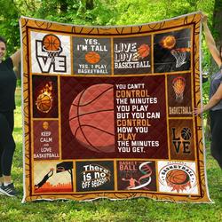 Yes IM Tall Basketball While Premium Quilt Blanket  Quilt and Home Decor