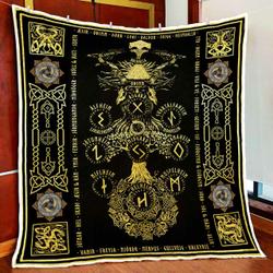 Yggdrasil Viking Odin Valhallatree Of Life Quilt Blanket and Home Decor