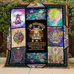 Yoga I Am Grounded Blanket Kc1807 Quilt and Home Decor