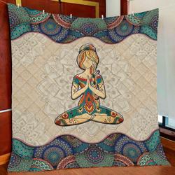 Yoga Mandala Quilt Blanket and Home Decor
