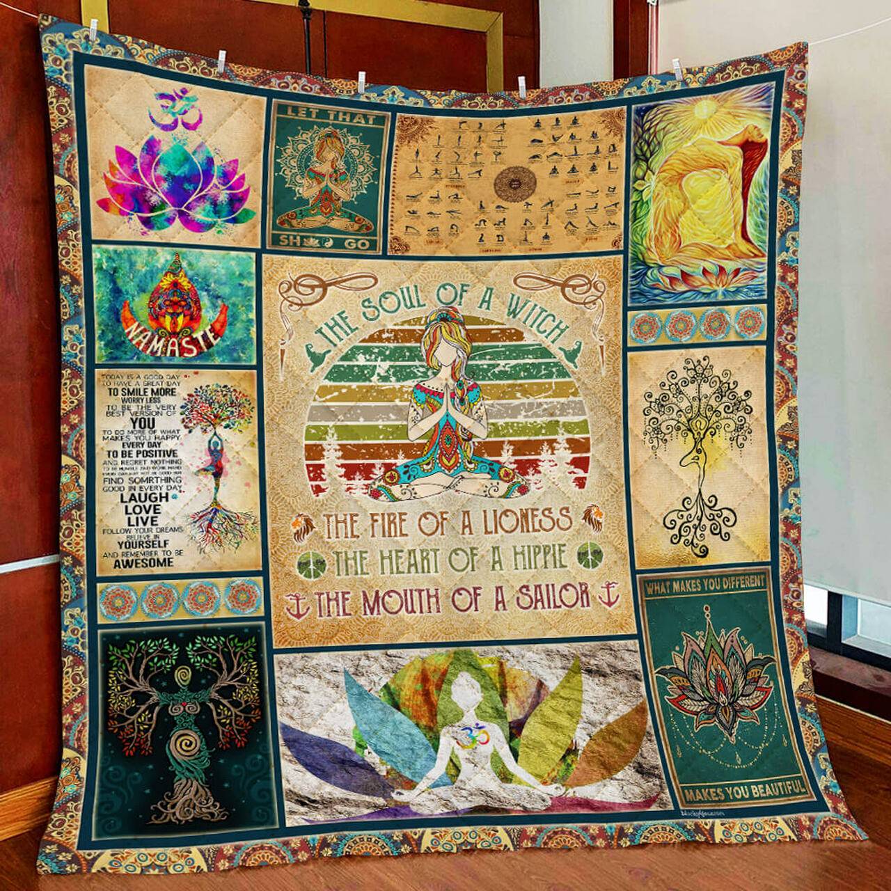 Yoga Soul Namaste Quilt Blanket and Home Decor