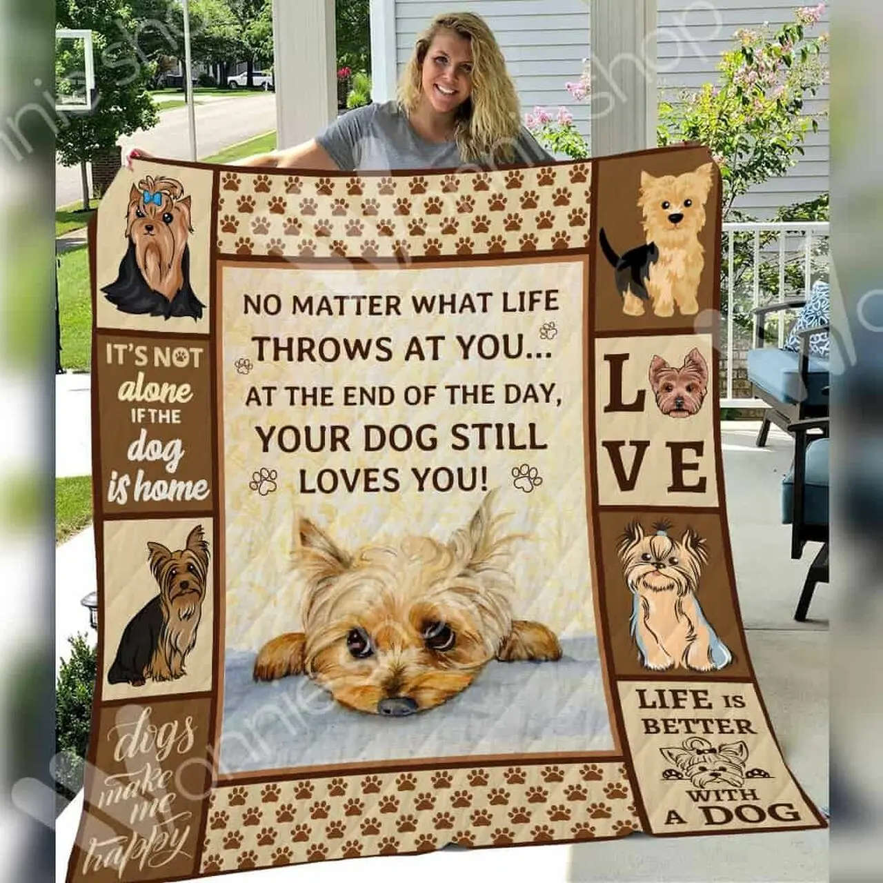 Yorkshire Terrier Im Not Alone Quilt Blanket Dhc04011787Dd and Home Decor